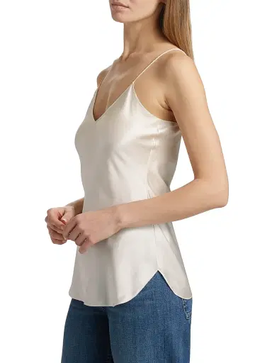 Nili Lotan Women's Isabella Silk Tank Top - Ivory - Size XL | Thumbnail 4
