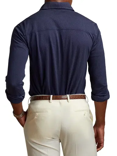 Ralph Lauren Purple Label Men's Down Collar Shirt - Classic Chairman Navy - Size XXL | Thumbnail 3 Ralph Lauren Purple Label Men's Down Collar Shirt - Classic Chairman Navy - Size XXL | Thumbnail 3
