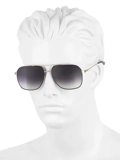Barton Perreira Men's Aeronaut 60MM Navigator Sunglasses - Black Satin Gold | Thumbnail 4