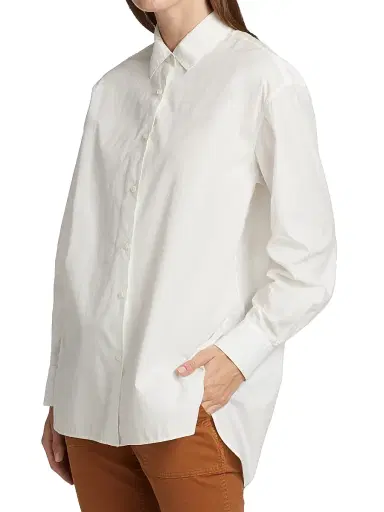 Nili Lotan Women's Yorke Button Down Shirt - White - Size Large | Thumbnail 4