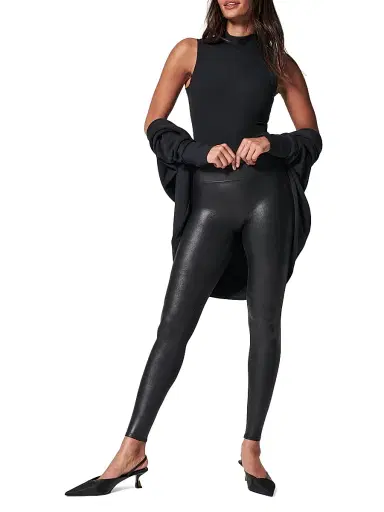 Spanx Women's Faux Leather Leggings - Black - Size XL | Thumbnail 2