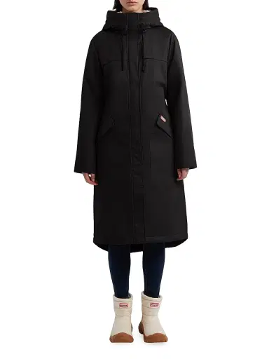 Hunter Women's Jane Cotton Padded Hooded Coat - Black | Thumbnail 2 Hunter Women's Jane Cotton Padded Hooded Coat - Black | Thumbnail 2