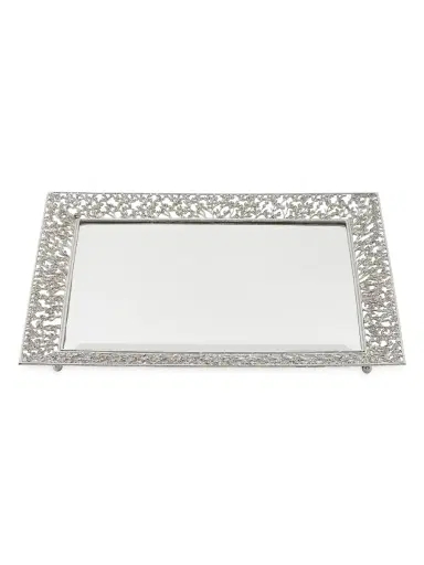Olivia Riegel Isadora Beveled Mirror Tray - Silver | Thumbnail 1