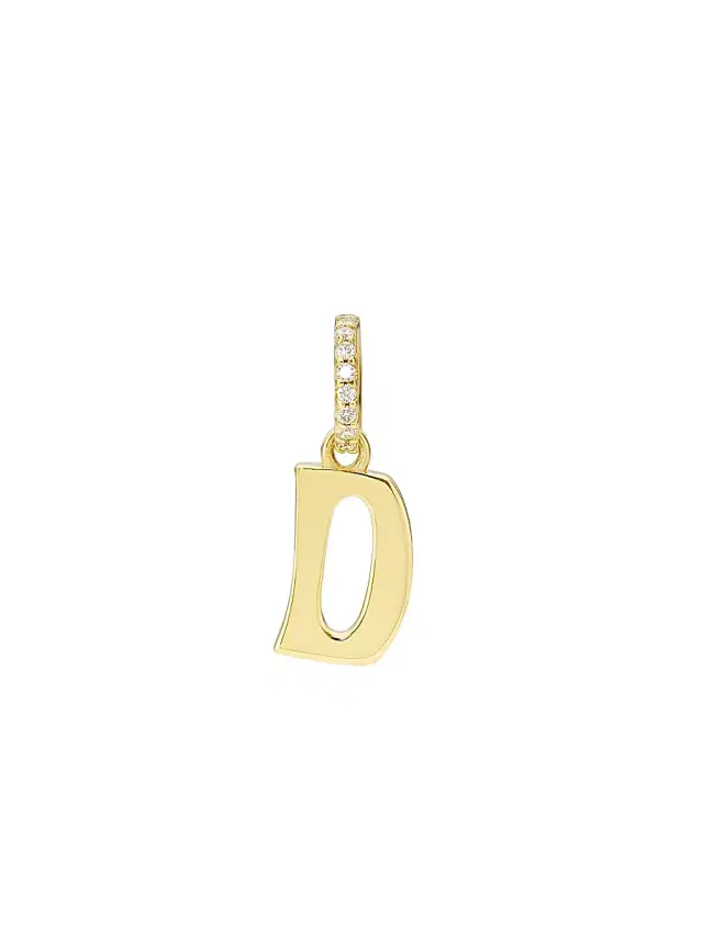 Women's Alphabet 14K Yellow Gold & 0.045 TCW Diamond Letter Charm - Initial D