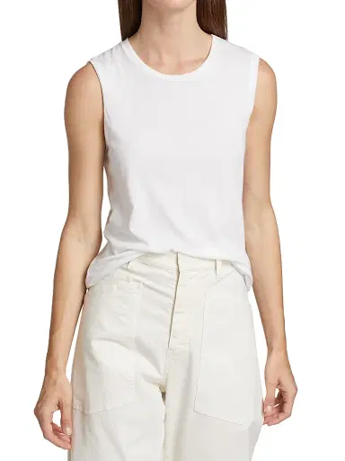 Nili Lotan Women's Cotton Muscle Tank - White - Size XL | Thumbnail 3