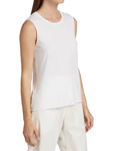 Nili Lotan Women's Cotton Muscle Tank - White - Size XL | Thumbnail 4
