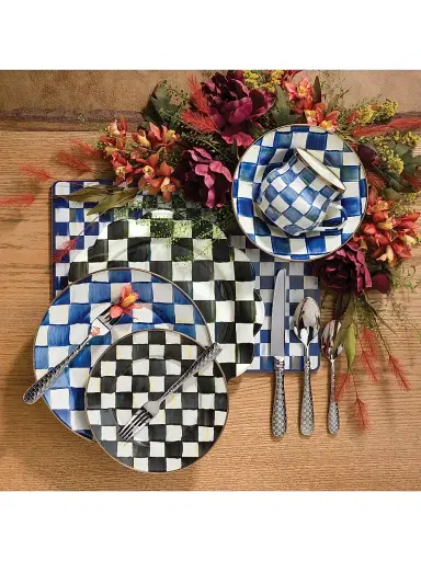MacKenzie-Childs Checked Plate Collection - Royal Check 8'' | Thumbnail 3 MacKenzie-Childs Checked Plate Collection - Royal Check 8'' | Thumbnail 3