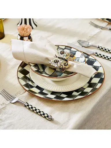 MacKenzie-Childs Checked Plate Collection - Royal Check 8'' | Thumbnail 8 MacKenzie-Childs Checked Plate Collection - Royal Check 8'' | Thumbnail 8