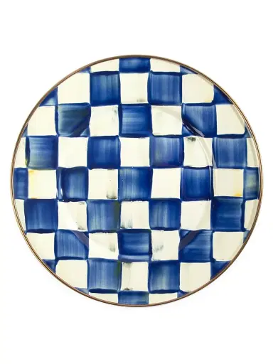 MacKenzie-Childs Checked Plate Collection - Royal Check 8'' | Thumbnail 1 MacKenzie-Childs Checked Plate Collection - Royal Check 8'' | Thumbnail 1
