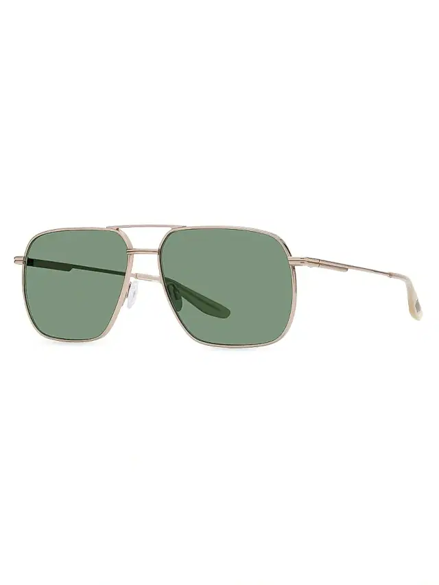 Barton Perreira Men's 007 Legacy Royale Aviator Sunglasses - Gold Bottle Green