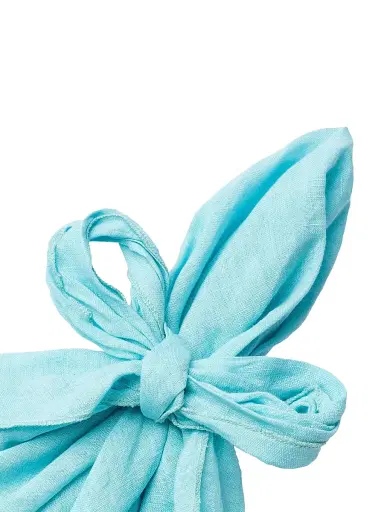 Joanna Buchanan Bow 2-Piece Linen Napkin Set - Aqua | Thumbnail 4