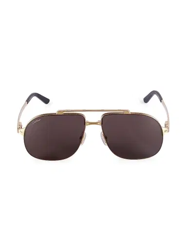 Cartier Men's Santos Evolution 62MM 24K Gold Navigator Sunglasses - Gold | Thumbnail 2 Cartier Men's Santos Evolution 62MM 24K Gold Navigator Sunglasses - Gold | Thumbnail 2