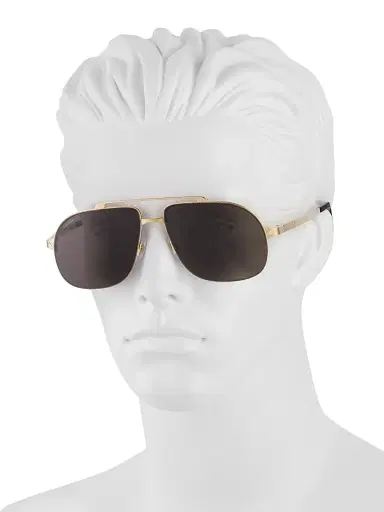 Cartier Men's Santos Evolution 62MM 24K Gold Navigator Sunglasses - Gold | Thumbnail 4 Cartier Men's Santos Evolution 62MM 24K Gold Navigator Sunglasses - Gold | Thumbnail 4