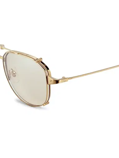 Cartier Men's Santos Light 24K Gold-Plated 56MM Pilot Glasses - Gold | Thumbnail 3