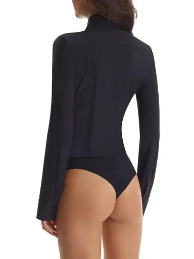 Commando Women's Classic Oxford Shirt Bodysuit - Black - Size XL | Thumbnail 4