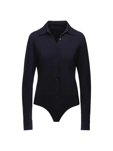 Commando Women's Classic Oxford Shirt Bodysuit - Black - Size XL | Thumbnail 1