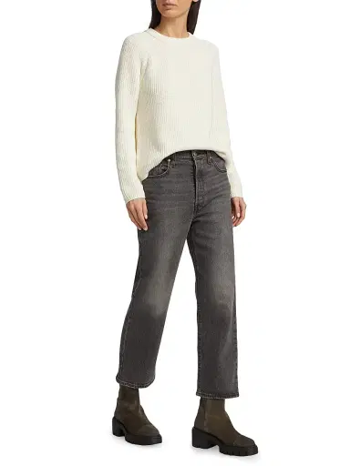 Jenni Kayne Women's Fisherman Cotton Sweater - Ivory - Size XL | Thumbnail 2