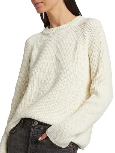 Jenni Kayne Women's Fisherman Cotton Sweater - Ivory - Size XL | Thumbnail 6