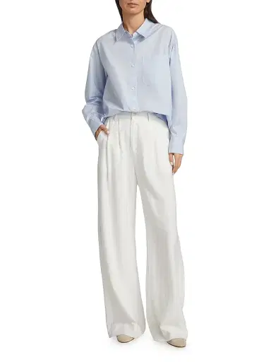 Jenni Kayne Women's Boyfriend Cotton Shirt - French Blue - Size Large | Thumbnail 2 Jenni Kayne Women's Boyfriend Cotton Shirt - French Blue - Size Large | Thumbnail 2