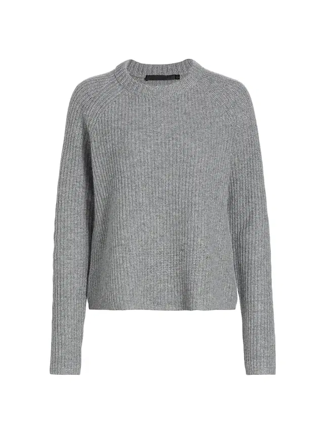 Jenni Kayne Women's Cashmere Fisherman Sweater - Heather Grey