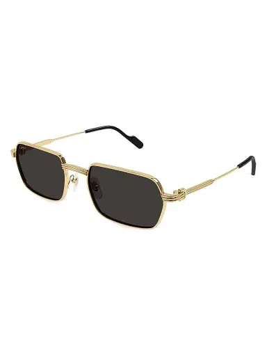 Cartier Men's Première de 56MM Square Sunglasses - Gold Dark Grey | Thumbnail 1