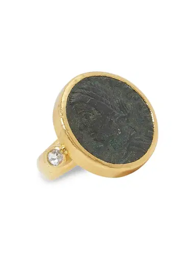 Gurhan Women's Antiquities 24K Yellow Gold, Roman Coin & Diamond Ring - Gold | Thumbnail 1