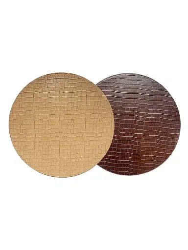 Von Gern Home Croco Reversible Placemats - Set of 4 - Beige Brown | Thumbnail 1