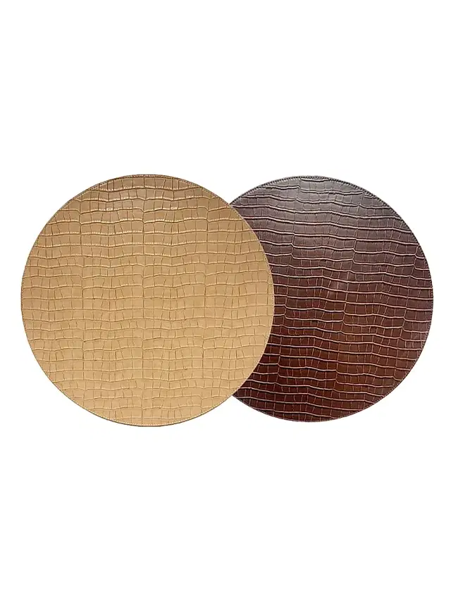 Croco Reversible Placemats - Set of 4 - Beige Brown