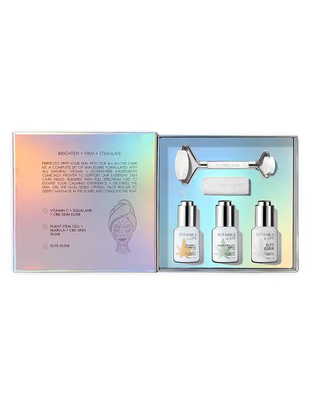 Women's Beauty 4-Piece Skin Elixir & Crystal Face Roller Set