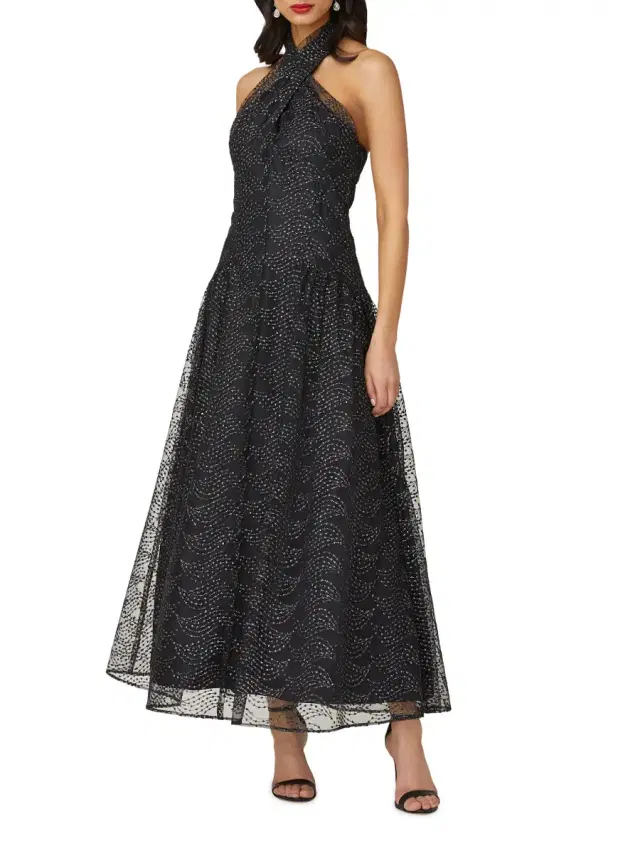 Women's Olivia Halter Fit-&-Flare Dress - Jet Gunmetal Women's Olivia Halter Fit-&-Flare Dress - Jet Gunmetal