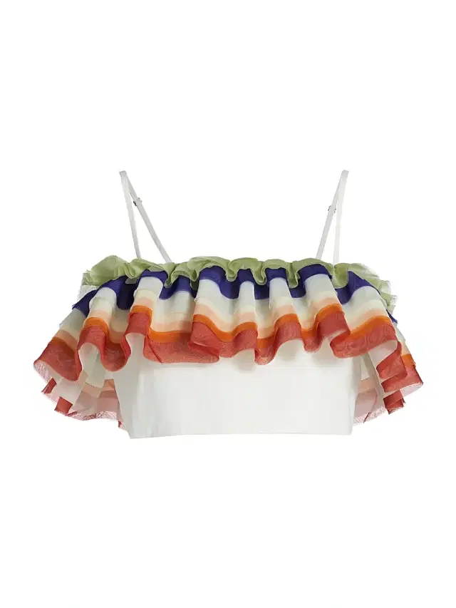 Rosie Assoulin Women's Ruffle-Embellished Cotton Top - White