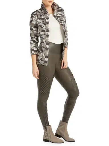 Spanx Women's Faux Leather Moto Leggings - Very Black - Size XL | Thumbnail 2