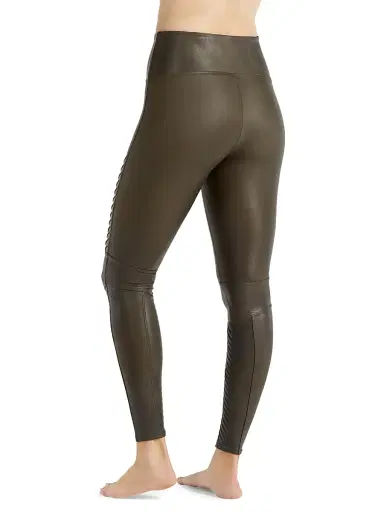 Spanx Women's Faux Leather Moto Leggings - Very Black - Size XL | Thumbnail 5