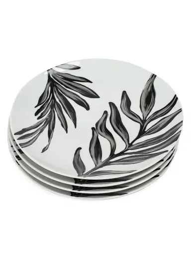 Misette Leaf Salad Plates 4-Piece Set - Monochrome | Thumbnail 1