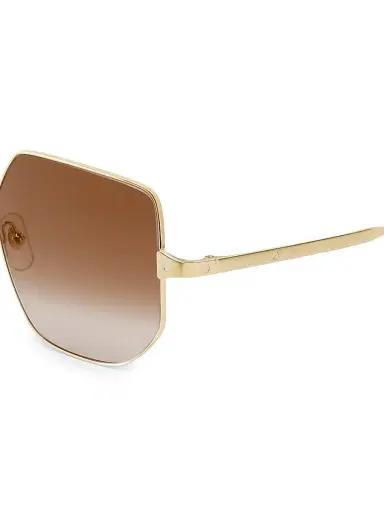 Cartier Women's Santos De 58MM Geometric Sunglasses - Gold | Thumbnail 3
