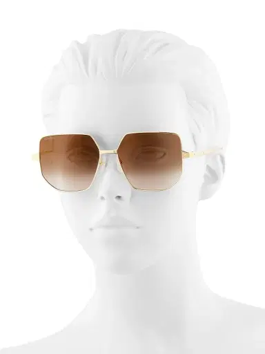 Cartier Women's Santos De 58MM Geometric Sunglasses - Gold | Thumbnail 4