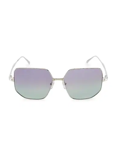 Cartier Women's Santos De 58MM Geometric Sunglasses - Silver | Thumbnail 1