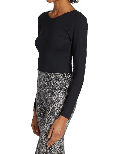 Spanx Women's Long Sleeve Scoop Bodysuit - Classic Black - Size 22 | Thumbnail 4