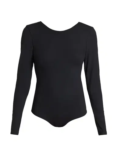 Spanx Women's Long Sleeve Scoop Bodysuit - Classic Black - Size 22 | Thumbnail 1