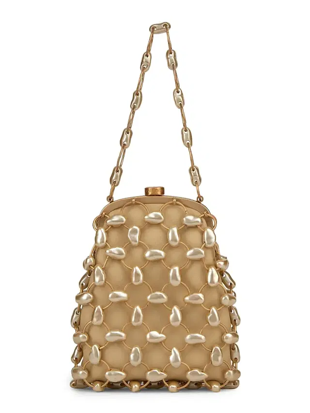 Cult Gaia Women's Brielle Imitation Pearl-Embellished Leather Wristlet - Champagne Pearl