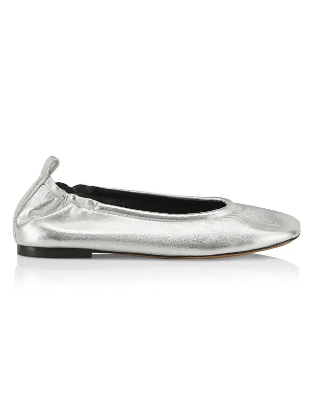 3.1 Phillip Lim Women's Stretch-Back Metallic Leather Ballet Flats