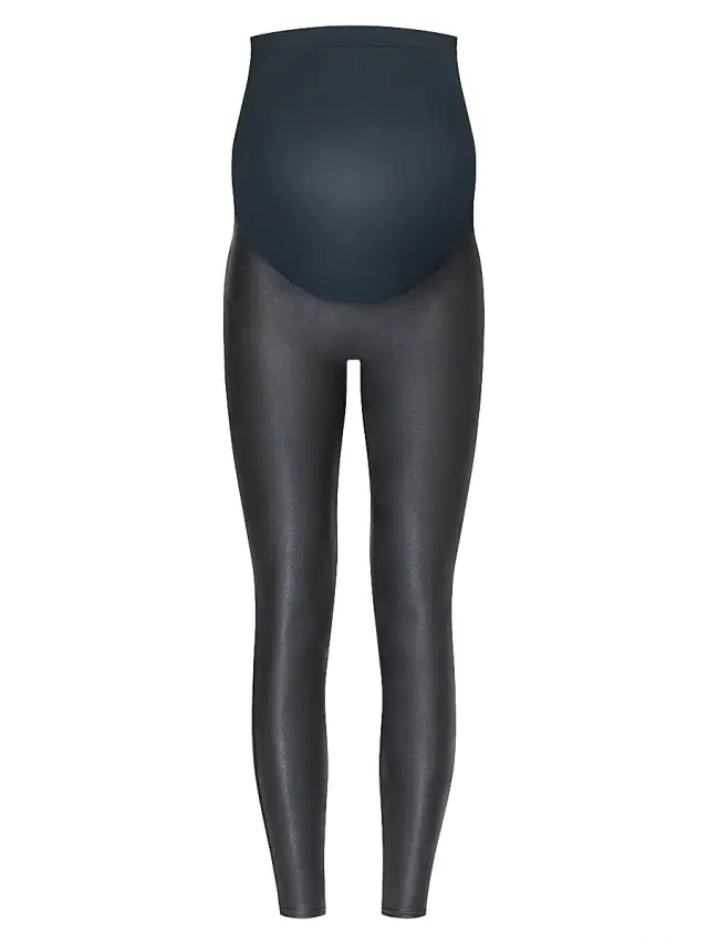 Spanx Women's Mama Maternity Faux Leather Leggings - Very Black