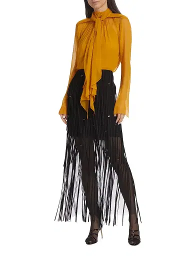 Jason Wu Collection Women's Fringed Tulle Pencil Skirt | Thumbnail 2