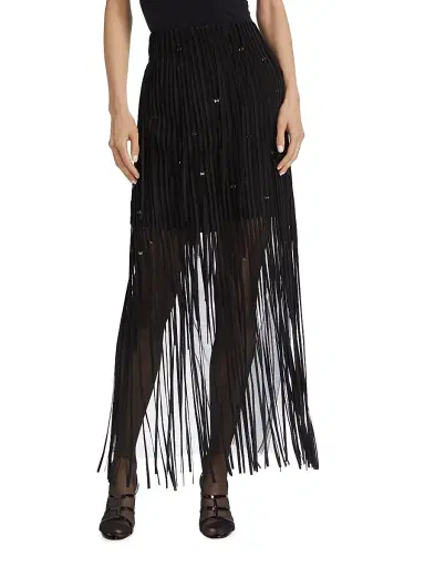 Jason Wu Collection Women's Fringed Tulle Pencil Skirt | Thumbnail 3
