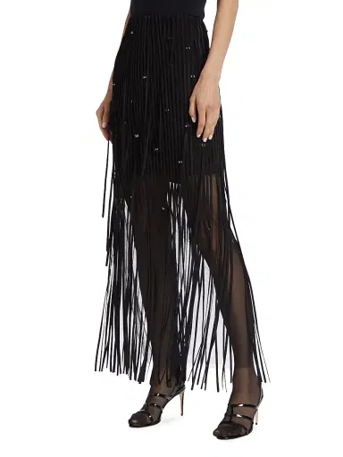 Jason Wu Collection Women's Fringed Tulle Pencil Skirt | Thumbnail 4