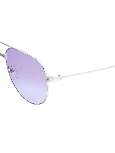 Cartier Women's Santos De 59MM Pilot Sunglasses - Smooth Silver | Thumbnail 3