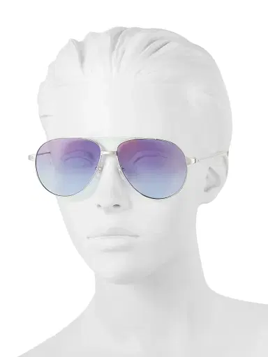 Cartier Women's Santos De 59MM Pilot Sunglasses - Smooth Silver | Thumbnail 4