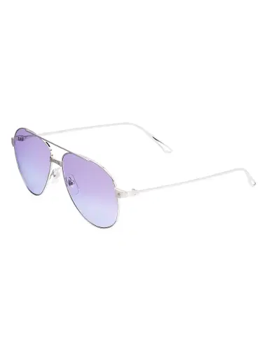 Cartier Women's Santos De 59MM Pilot Sunglasses - Smooth Silver | Thumbnail 1