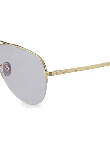 Cartier Men's Core Range 58MM Aviator Optical Glasses - Gold Transparent | Thumbnail 3