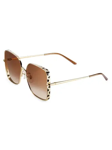 Cartier Women's Panthère De 59MM Square Sunglasses - Gold | Thumbnail 1
